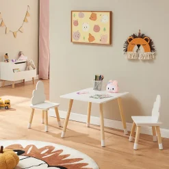 Ensemble de table et 2 chaises pour enfants Hovle blanc en.casa