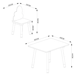 Ensemble de table et 2 chaises pour enfants Hovle blanc en.casa