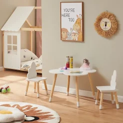 Ensemble de table et 2 chaises pour enfants Epim blanc en.casa