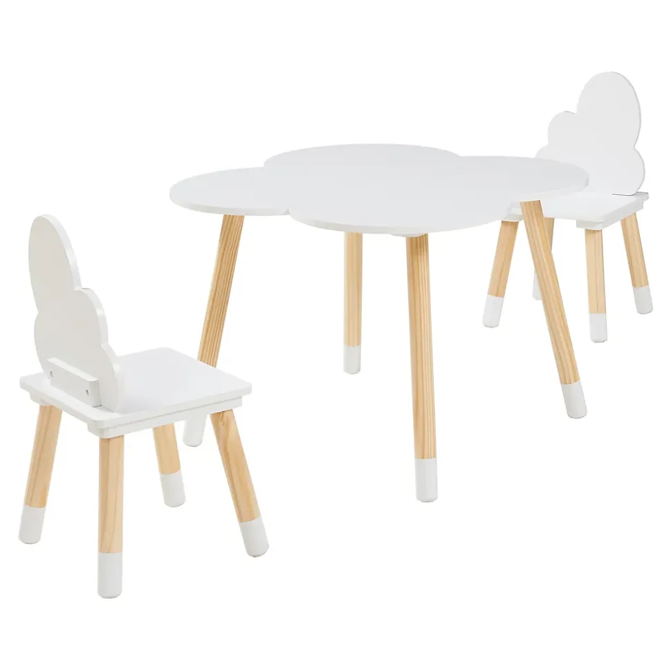Ensemble de table et 2 chaises pour enfants Epim blanc en.casa