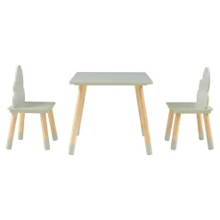 Ensemble de table et 2 chaises pour enfants Hovle vert menthe en.casa