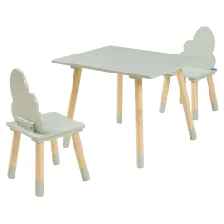 Ensemble de table et 2 chaises pour enfants Hovle vert menthe en.casa