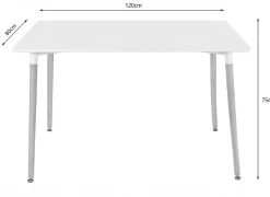 Ensemble de table rectangulaire Valora YURO blanc et bleu pour salle à manger x4