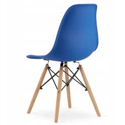 Ensemble de table rectangulaire Valora YURO blanc et bleu pour salle à manger x4