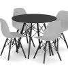 Ensemble de table ronde moderne noire Valora KOVA 80 (x4)