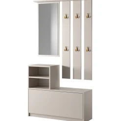 Ensemble d'entrée avec miroir 85 cm YESFIR cachemire