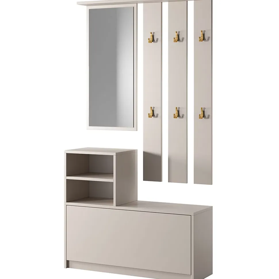 Ensemble d'entrée avec miroir 85 cm YESFIR cachemire
