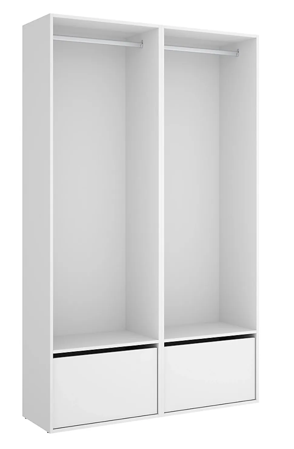 Ensemble dressing avec 2 portes à chaussures et fond d'arrière réversible coloris chêne naturel, blanc