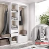 Ensemble dressing avec 2 tiroirs + 1 porte à chaussure et fond d'arrière réversible coloris chêne naturel, blanc