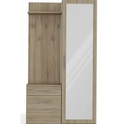 Ensemble entree avec miroir 100 cm chene sonoma Duvio