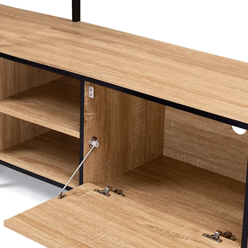 Ensemble meuble TV 170 cm DETROIT avec étagères design industriel