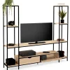 Ensemble meuble TV 164 cm DETROIT avec étagères design industriel