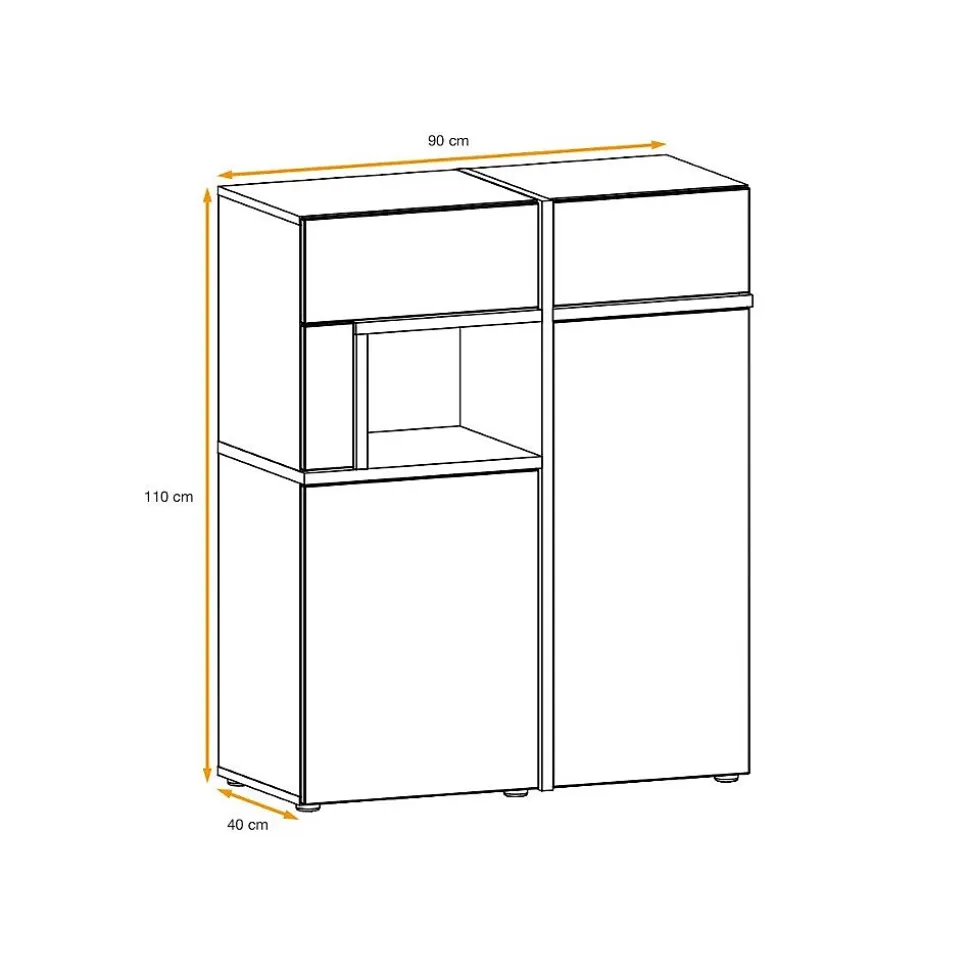 Ensemble Meuble TV Design "Cross" 330cm Naturel