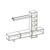 Ensemble Meuble TV design "Rise" 240cm Chêne