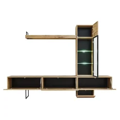 Ensemble Meuble TV design "Rise" 240cm Chêne