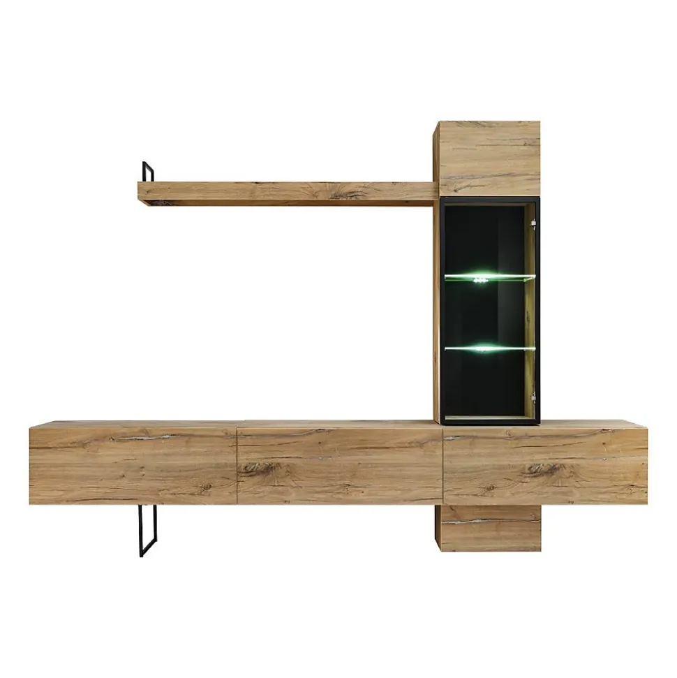 Ensemble Meuble TV design "Rise" 240cm Chêne