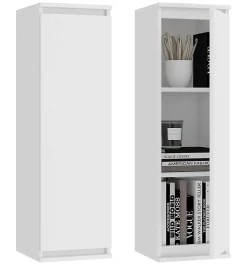 Ensemble meuble TV pour le salon AKORD presentoir + meuble TV Blanc 240 cm 4 portes façade Blanche 8 étagères 240x40x140 cm