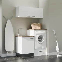 Ensemble meubles buanderie avec emplacement lave-linge surélevé - B06