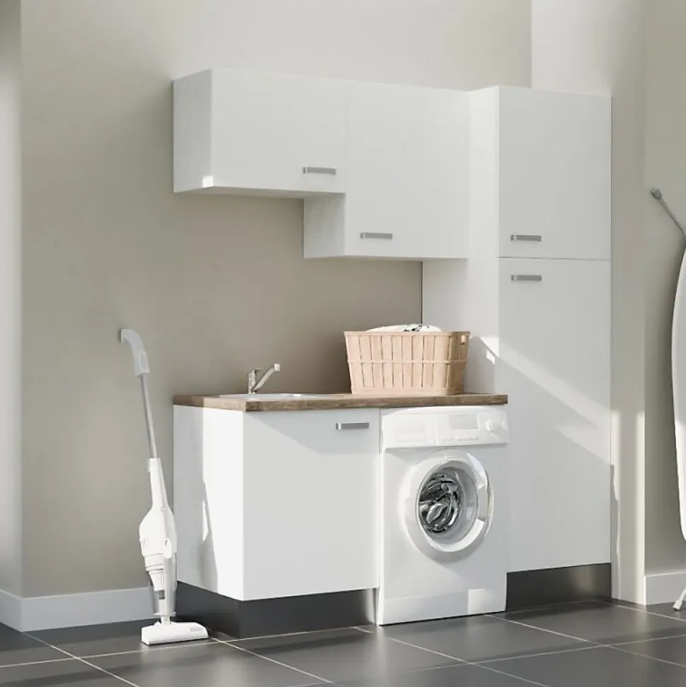 Ensemble meubles buanderie avec emplacement lave-linge - B03