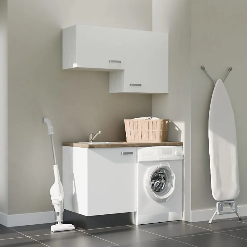 Ensemble meubles buanderie avec emplacement lave-linge - B02