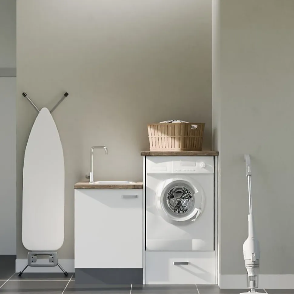 Ensemble meubles buanderie avec emplacement lave-linge surélevé - B05