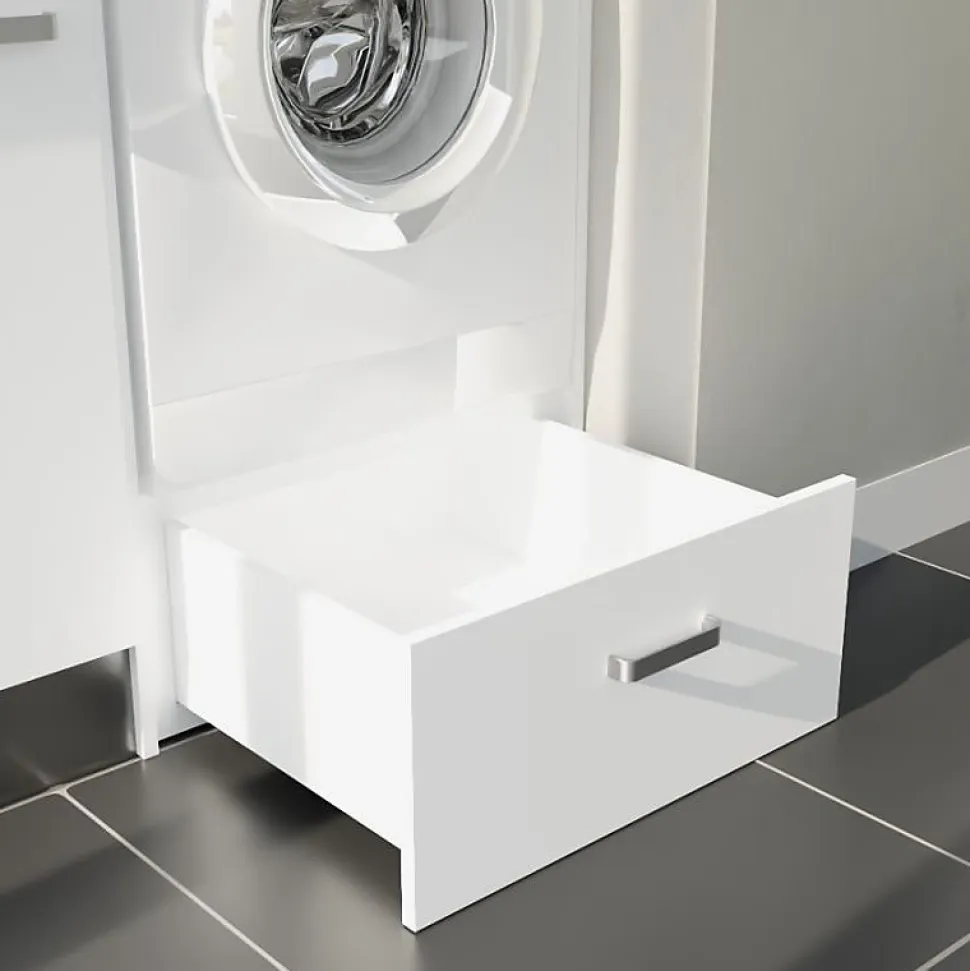 Ensemble meubles buanderie avec emplacement lave-linge surélevé - B05