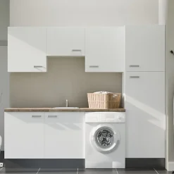 Ensemble meubles buanderie avec emplacement lave-linge - B04