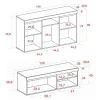 Ensemble Naturale buffet meuble TV 120cm couleur chêne et noir