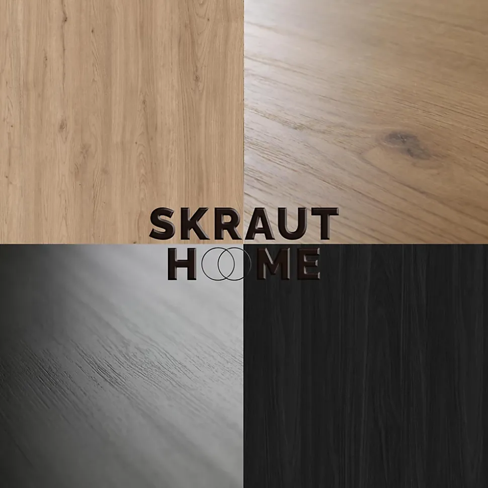 Ensemble Naturale buffet meuble TV 120cm couleur chêne et noir
