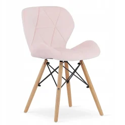 Ensemble repas Valora Table ronde blanche KOVA 60 cm + 2 chaises roses WAKO