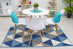 Ensemble repas Valora Table ronde blanche KOVA 80 cm + 4 chaises blanches OSAKA