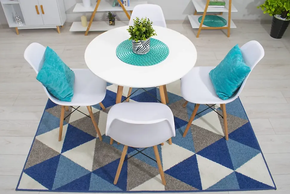 Ensemble repas Valora Table ronde blanche KOVA 80 cm + 4 chaises blanches OSAKA
