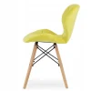 Ensemble repas Valora Table ronde blanche KOVA 80 cm + 4 chaises jaunes WAKO