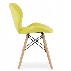 Ensemble repas Valora Table ronde blanche KOVA 80 cm + 4 chaises jaunes WAKO