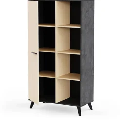 Ensemble séjour - Enfilade, Buffet haut, Table - KENT - Chene de fil / Sidewalk - DEMEYERE