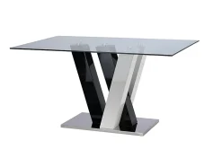 Ensemble table + 4 chaises - Coloris : noir et blanc - WINCH