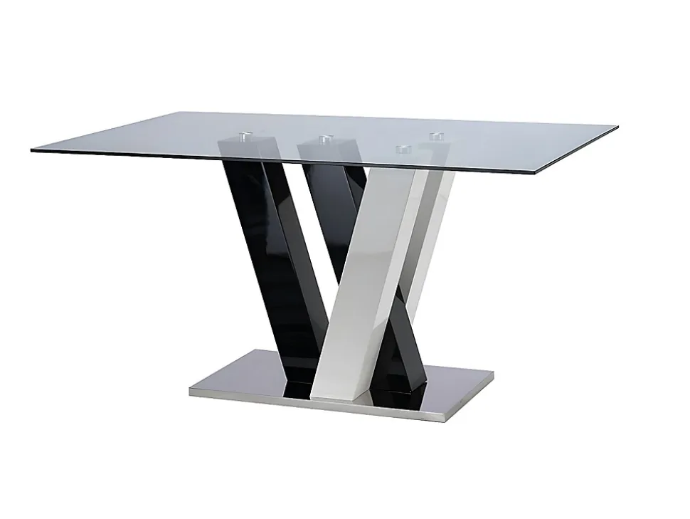 Ensemble table + 4 chaises - Coloris : noir et blanc - WINCH