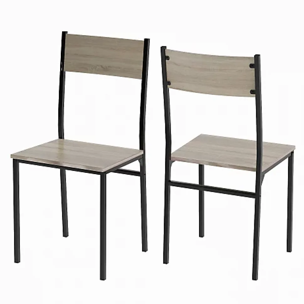 Ensemble table à manger 3 pièces en bois naturel avec 2 chaises pour balcon salon ou salle à manger