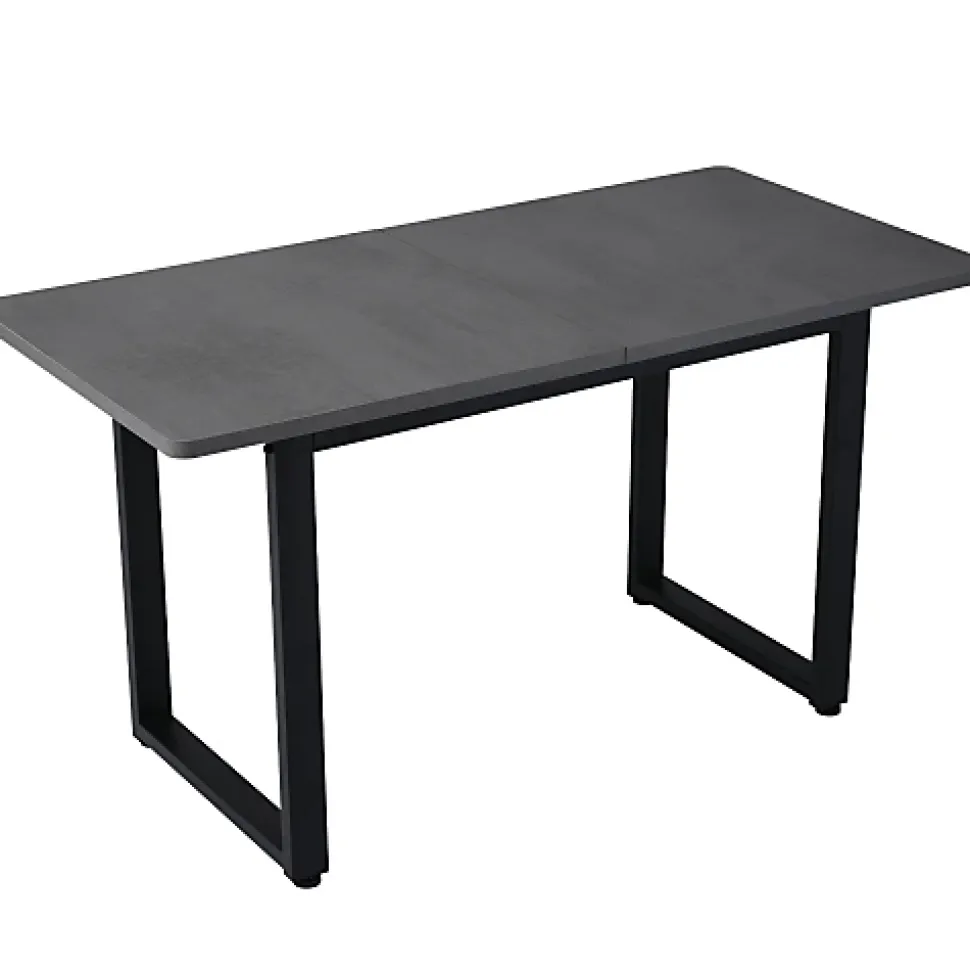 Ensemble table à manger 5 pièces avec 4 chaises en velours gris vert noir et table rectangulaire moderne