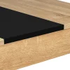 Ensemble table à manger et 2 bancs ROZY 4 personnes façon hêtre et noir 110 cm