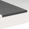 Ensemble table à manger et 2 bancs ROZY 4 personnes blanc et gris 110 cm