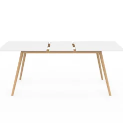 Ensemble table à manger extensible INGA 160-200 cm et 6 chaises SARA blanches design scandinave
