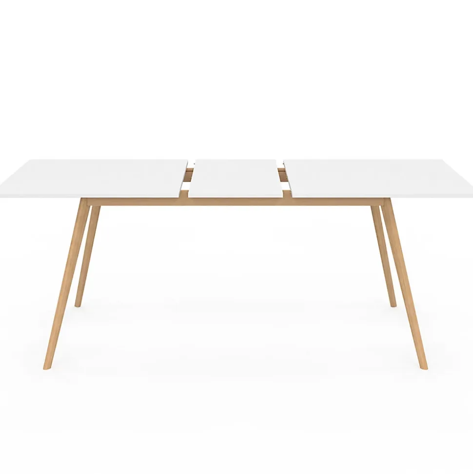 Ensemble table à manger extensible INGA 160-200 cm et 6 chaises SARA blanches design scandinave