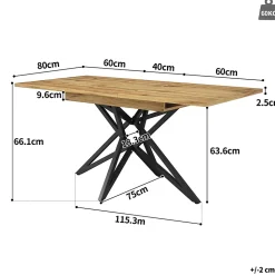 Ensemble Table à Manger Extensible - Table avec Rallonge et 4 Chaises Velours - Moderne 120/160x80x66,1 cm - Gris+Naturel