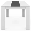 Ensemble table à manger GEORGIA 140 cm blanche et grise et 6 chaises ROMANE grises
