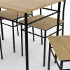 Ensemble table ANGIE 4 personnes + 4 chaises bois et métal noir