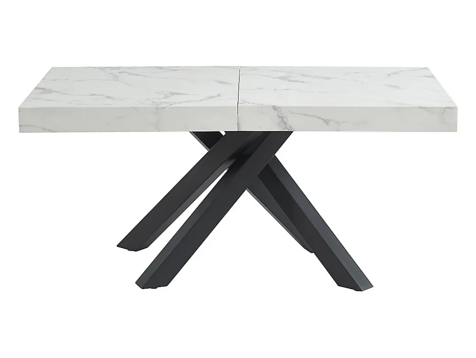 Ensemble table CATONAV + 4 chaises CELOLA - Blanc et crème