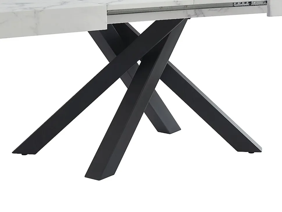Ensemble table CATONAV + 4 chaises CELOLA - Blanc et crème