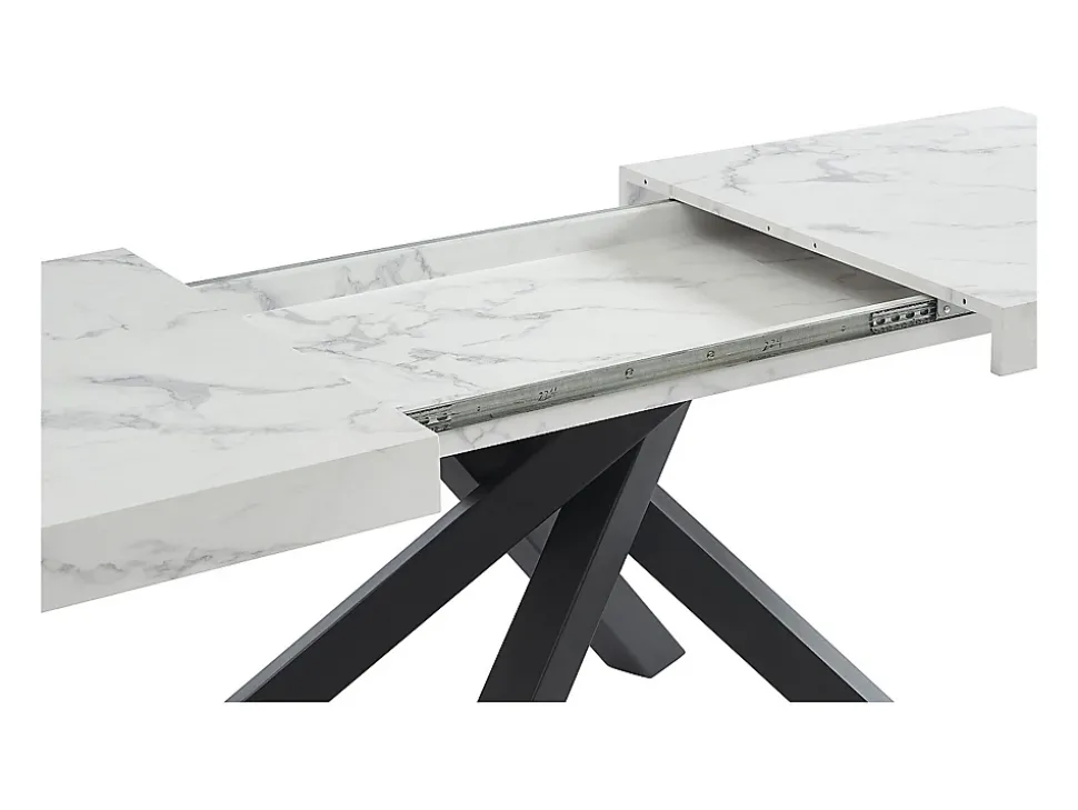 Ensemble table CATONAV + 4 chaises CELOLA - Blanc et crème