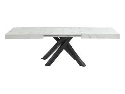 Ensemble table CATONAV + 4 chaises CELOLA - Blanc et crème
